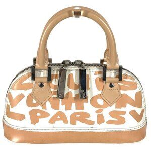 LOUIS VUITTON M92178 MonogramGraffiti Alma PM Hand Bag Leather Beige/White